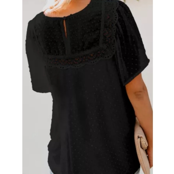 1 M LEFT New flutter sleeve swiss dot top - Picture 4 of 9